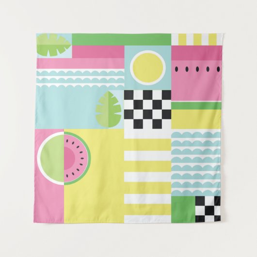 Tenture Design de fruits d'été, mosaïque colorée (Devant)