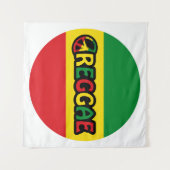 Tenture Design de reggae avec couleurs de drapeau reggae (Devant (Horizontal))
