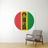 Tenture Design de reggae avec couleurs de drapeau reggae (En situation (horizontale))
