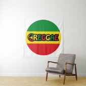 Tenture Design de reggae avec couleurs de drapeau reggae (En situation)