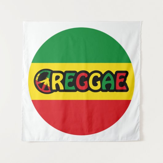 Tenture Design de reggae avec couleurs de drapeau reggae (Devant)