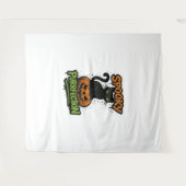 Tenture Design d'Halloween rétro de l'équipe éffrayante (t (Devant (Horizontal))