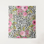 Tenture Design Empreinte de léopard et floral élégant (Devant)