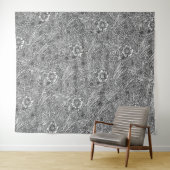 Tenture Design floral complexe en noir et blanc (En situation (horizontale))