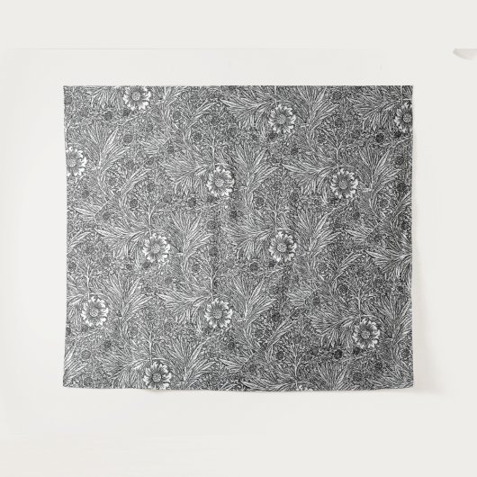 Tenture Design floral complexe en noir et blanc (Devant (Horizontal))