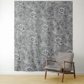 Tenture Design floral complexe en noir et blanc (En situation)