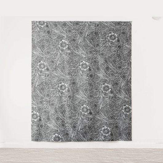 Tenture Design floral complexe en noir et blanc (Devant)
