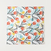 Tenture Design floral Motif de Tulipe en blanc (Devant (Horizontal))