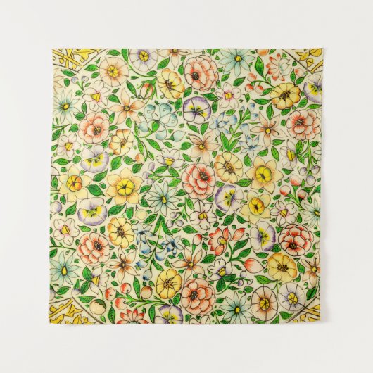 Tenture Design floral traditionnel indien de printemps (Devant)