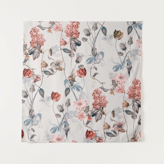 Tenture design floral transparent avec fleur fond clair (Devant)
