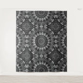 Tenture Design géométrique Mandala noir et blanc (Devant)
