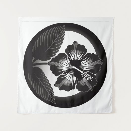 Tenture Design Hibiscus Kamon (Devant (Horizontal))