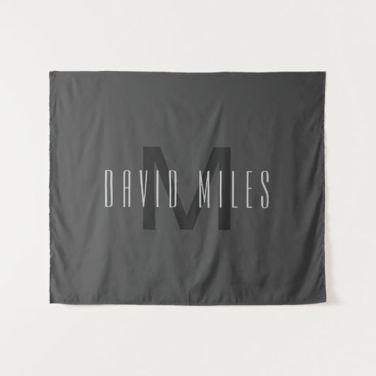 Tenture Design Monogramme minimaliste moderne modifiable g (Devant (Horizontal))