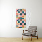 Tenture Design motif abstrait géométrique moderne avec sim (En situation (horizontale))