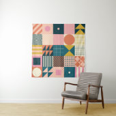 Tenture Design motif abstrait géométrique moderne avec sim (En situation (horizontale))