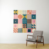 Tenture Design motif abstrait géométrique moderne avec sim (En situation)
