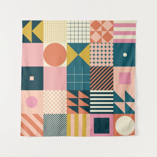 Tenture Design motif abstrait géométrique moderne avec sim (Devant)