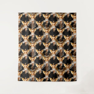Tenture Design Motif des Anges d'or céleste