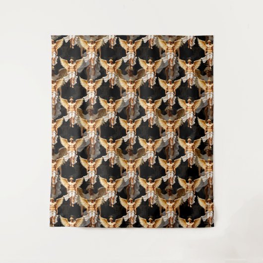 Tenture Design Motif des Anges d'or céleste (Devant)