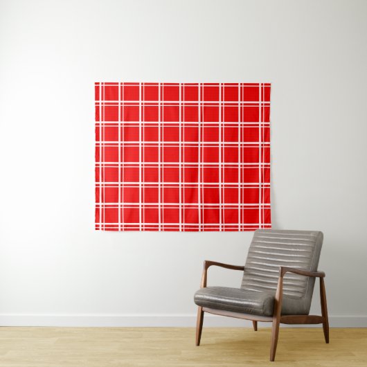 Tenture Design Motif des bandes de grille déployées dans l (En situation (horizontale))