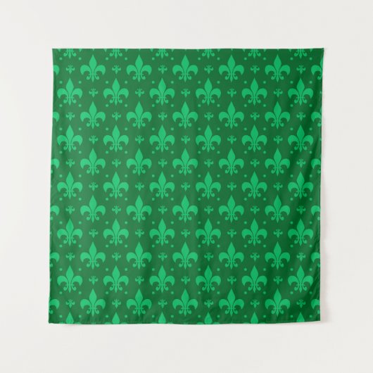 Tenture Design Motif Fleur de lis vert (Devant)