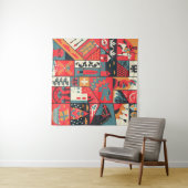 Tenture Design motif médiéval sans soudure. Texti de décor (En situation (horizontale))