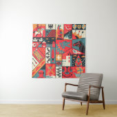 Tenture Design motif médiéval sans soudure. Texti de décor (En situation)