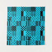 Tenture Design Motif mixte en noir bleu (Devant (Horizontal))