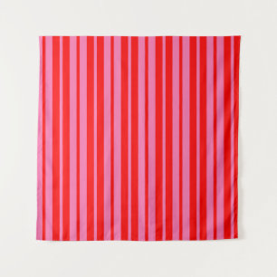 Tenture Design Motif rouge rose élégant rayures