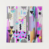 Tenture Design Motif sans soudure. Cyberpunk numérique  (Devant (Horizontal))