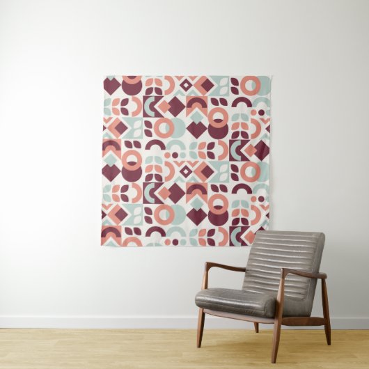 Tenture Design motif scandinave. Retro moderne simple b (En situation (horizontale))