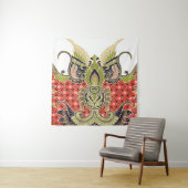 Tenture design textile numérique avec belle décora bouquet (En situation)
