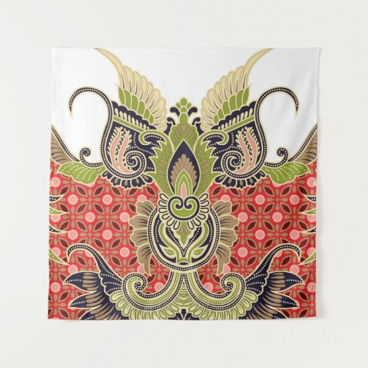 Tenture design textile numérique avec belle décora bouquet (Devant)