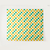 Tenture Dessin à carreaux jaune blanc vert (Devant (Horizontal))