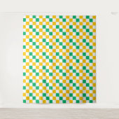 Tenture Dessin à carreaux jaune blanc vert (Devant)