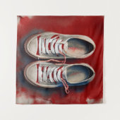 Tenture Dessin À La Main De Chaussures Drôle (Devant (Horizontal))