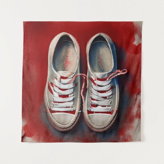 Tenture Dessin À La Main De Chaussures Drôle (Devant)