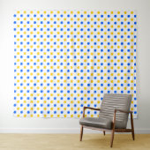 Tenture Dessin à points blancs bleus jaunes (En situation (horizontale))