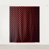 Tenture Dessin à points noirs rouges et bleus (Devant)