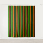 Tenture Dessin à rayures verticales orange vert noir (Devant)