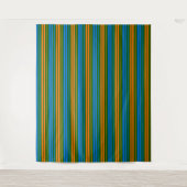 Tenture Dessin à rayures verticales vert orange bleu (Devant)