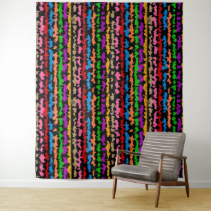 Tenture Dessin abstrait irrégulier coloré noir