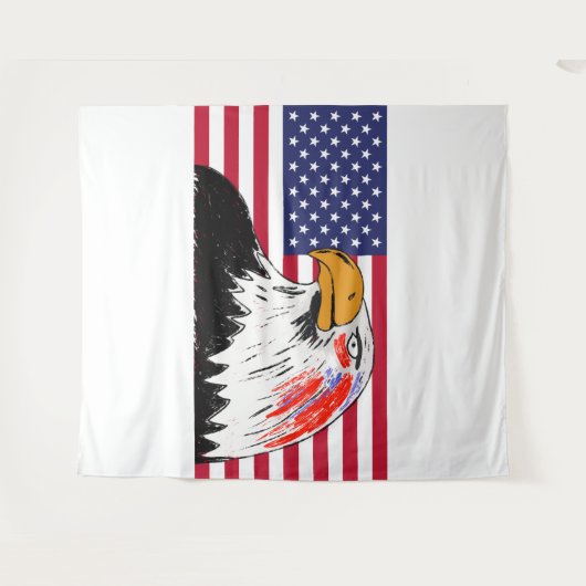 Tenture Dessin américain d'un aigle (Devant (Horizontal))