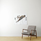 Tenture dessin animé d'oiseau-kestrel américain (En situation (horizontale))