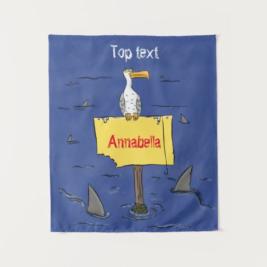 Tenture Dessin animé d'oiseau marin drôle encerclé par des (Devant)