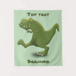 Tenture Dessin animé drôle d'un dinosaure T rex humour