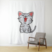 Tenture dessin animé gris chat dessin animé (En situation)