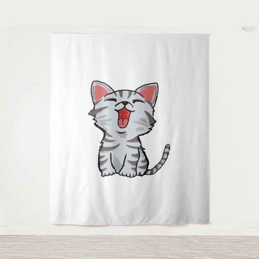 Tenture dessin animé gris chat dessin animé (Devant)