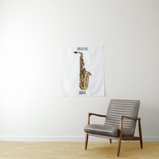 Tenture dessin animé saxophone (En situation)