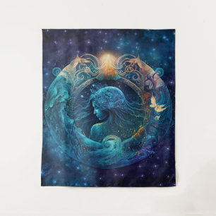 Tenture Dessin aquarelle du signe astrologique Verseau